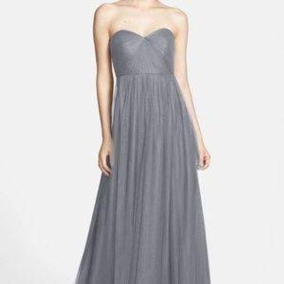Jenny Yoo Collection Dresses & Skirts - Jenny Yoo Anabelle Convertible Column Strapless Tulle Gown Womens 2 Hydrangea